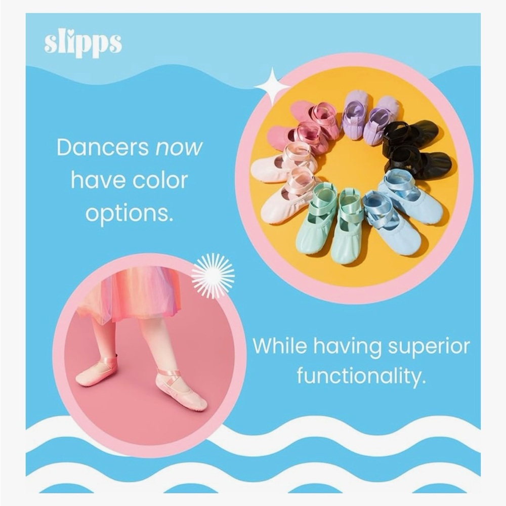 NWT, Slipps Girls Pink Ballet Shoes with Adjustable Strap, size 12 - Picture 10 of 11
